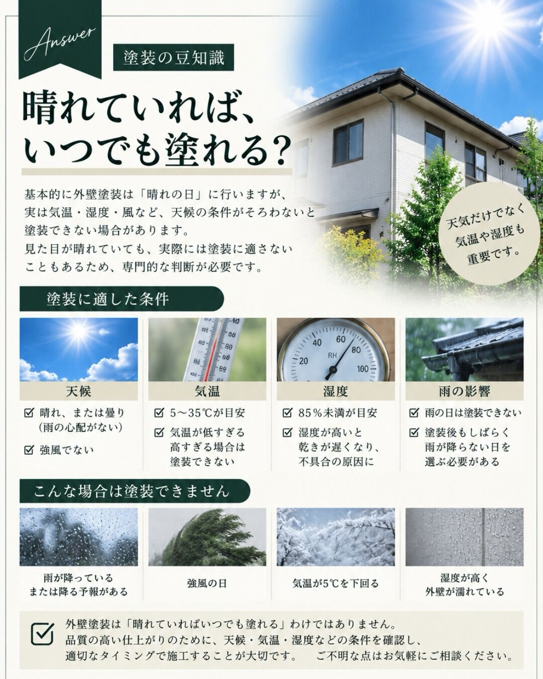 「晴れてる＝塗装日和☀️」