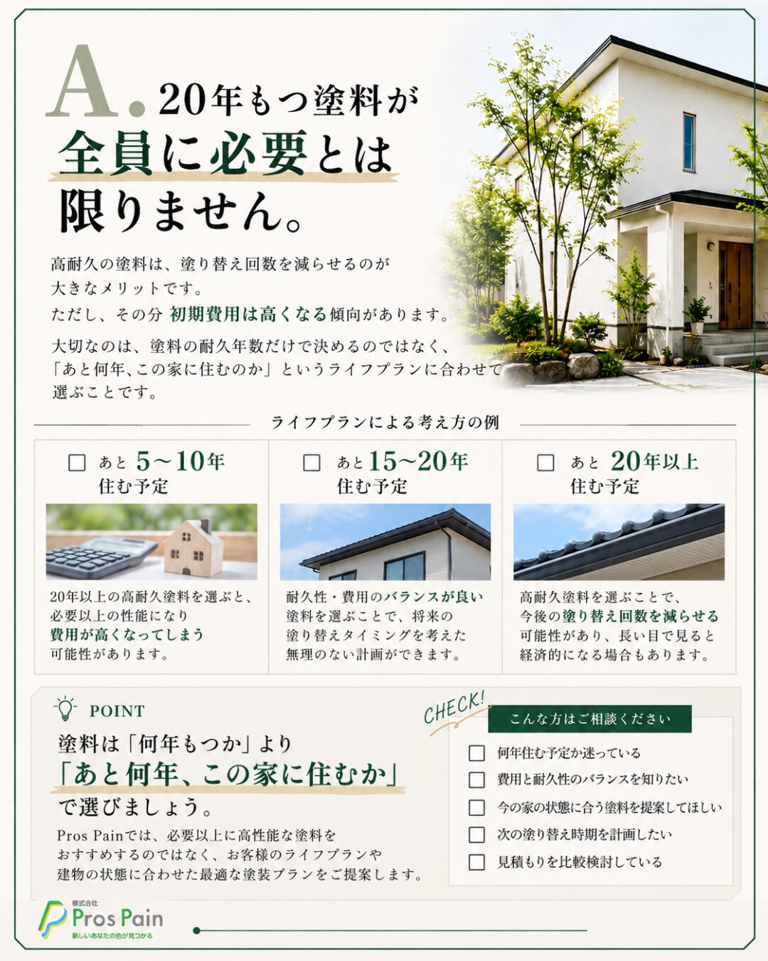 長持ちする塗料＝誰にでも正解、ではありません